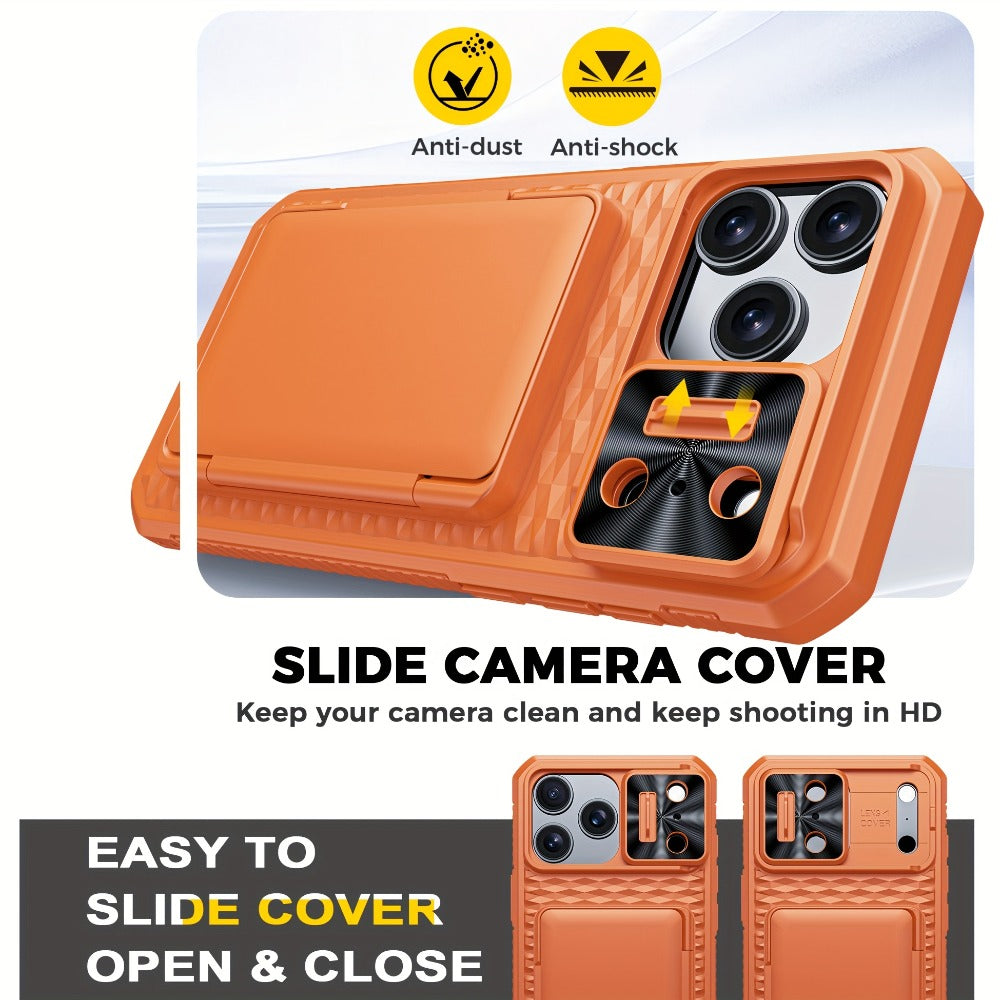 iPhone 17 Pro Max Wallet Case with Lanyard, 4-5 Card Holder, Sliding Lens Cover & Camera Control Button – Premium Protective Wallet Phone Cover for iPhone 17 Pro Max