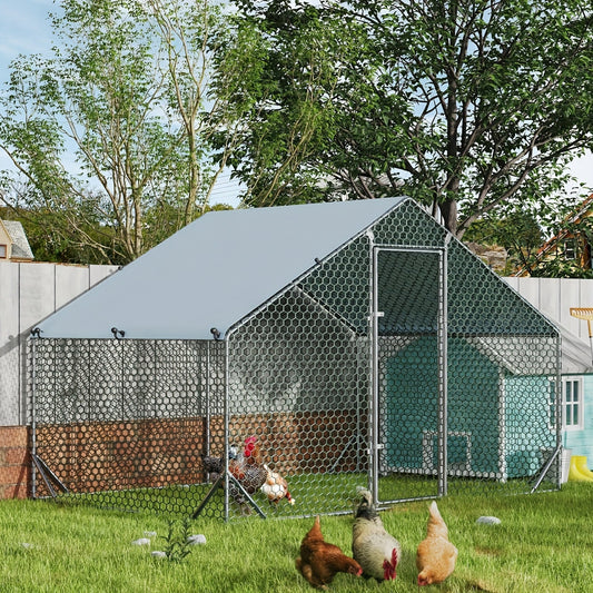 Metal Chicken Run Walk-in Poultry Enclosure with UV Protection - Dome Flat & Spire Roof Styles