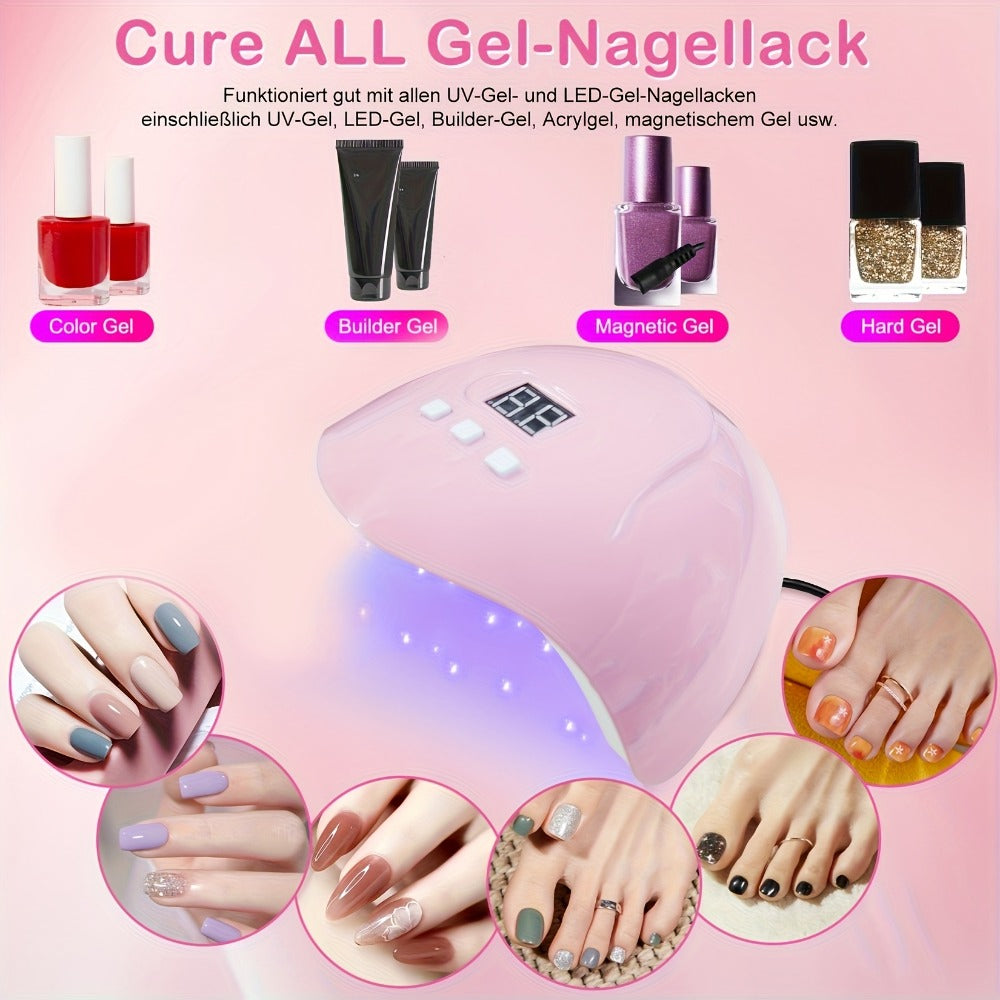 Acrylic Nail Kit MOROVAN with Lamp, 12 Glitter Colors, Three Powders, Nail Tips, Files and Manicure Tools