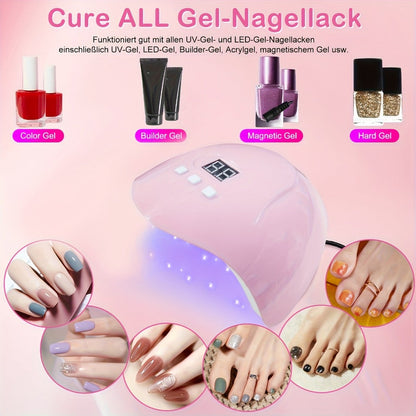 Acrylic Nail Kit MOROVAN with Lamp, 12 Glitter Colors, Three Powders, Nail Tips, Files and Manicure Tools