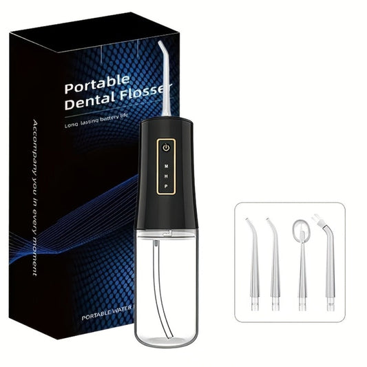 Water Flosser Portable Three-Mode Design with 360° Rotating Nozzle, Four Tips and Three Package Options