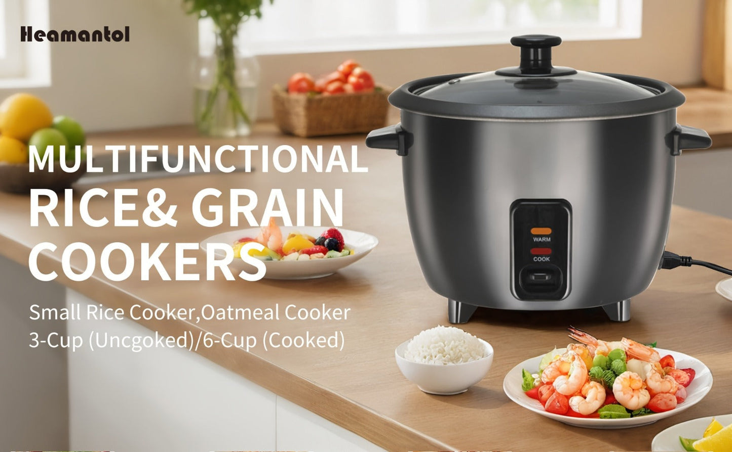 Rice Cooker & Yogurt Maker 1.5Qt – 6-Cup Non-Stick Electric Rice Cooker with Auto Keep Warm, One-Touch, Stainless Steel Liner, Steamer for Rice, Oatmeal, Soup & Yogurt