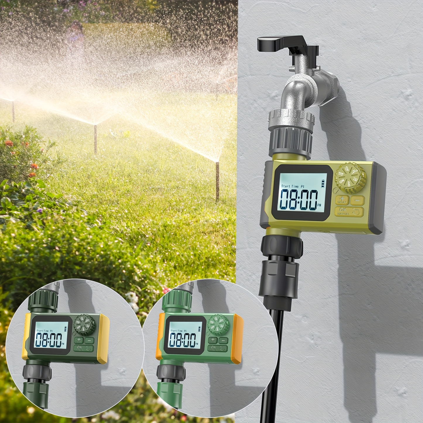 Garden Irrigation Timer Automatic Watering Controller for Lawn Farm Drip System