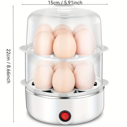 Egg Steamer Stainless Steel Mini Breakfast Machine Single Double Layer Multi-Functional Egg Cooker for Home Dormitory Student Dorm Back to School Holiday Gift