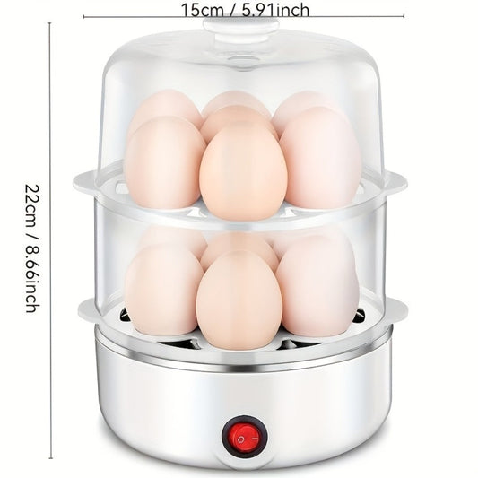 Egg Steamer Stainless Steel Mini Breakfast Machine Single Double Layer Multi-Functional Egg Cooker for Home Dormitory Student Dorm Back to School Holiday Gift