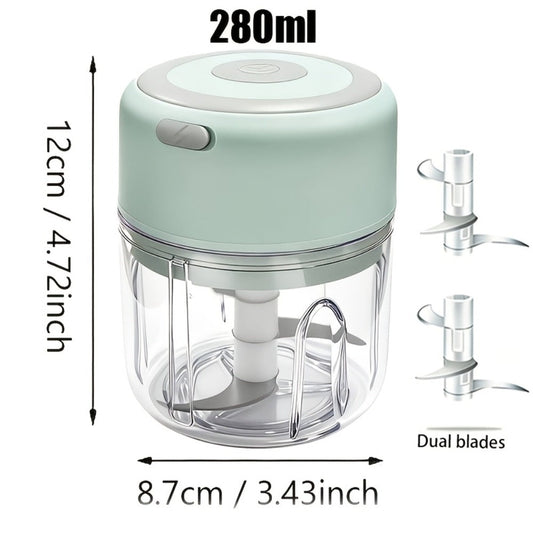 Mini Food Processor USB Rechargeable Electric Chopper 9.47oz – Portable Wireless Meat Grinder & Blender for Garlic, Vegetables, Fruit, Ginger & Chili, Compact Kitchen Tool for Home Office Travel