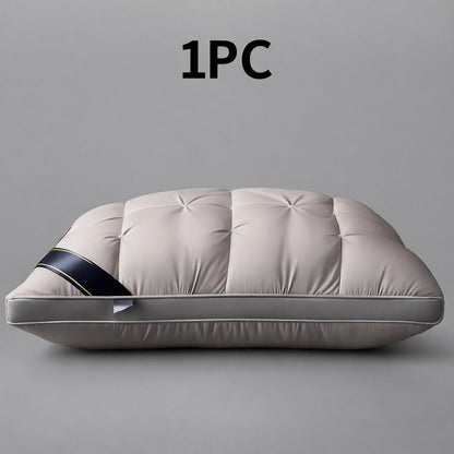 Hotel Quality Pillow Soft Polyester Fiber Bed Pillow with Zipper Closure for Deep Sleep Neck Support, Machine Washable All Season Pillow for Home Bedroom, White Grey 1 2 4 Pack
