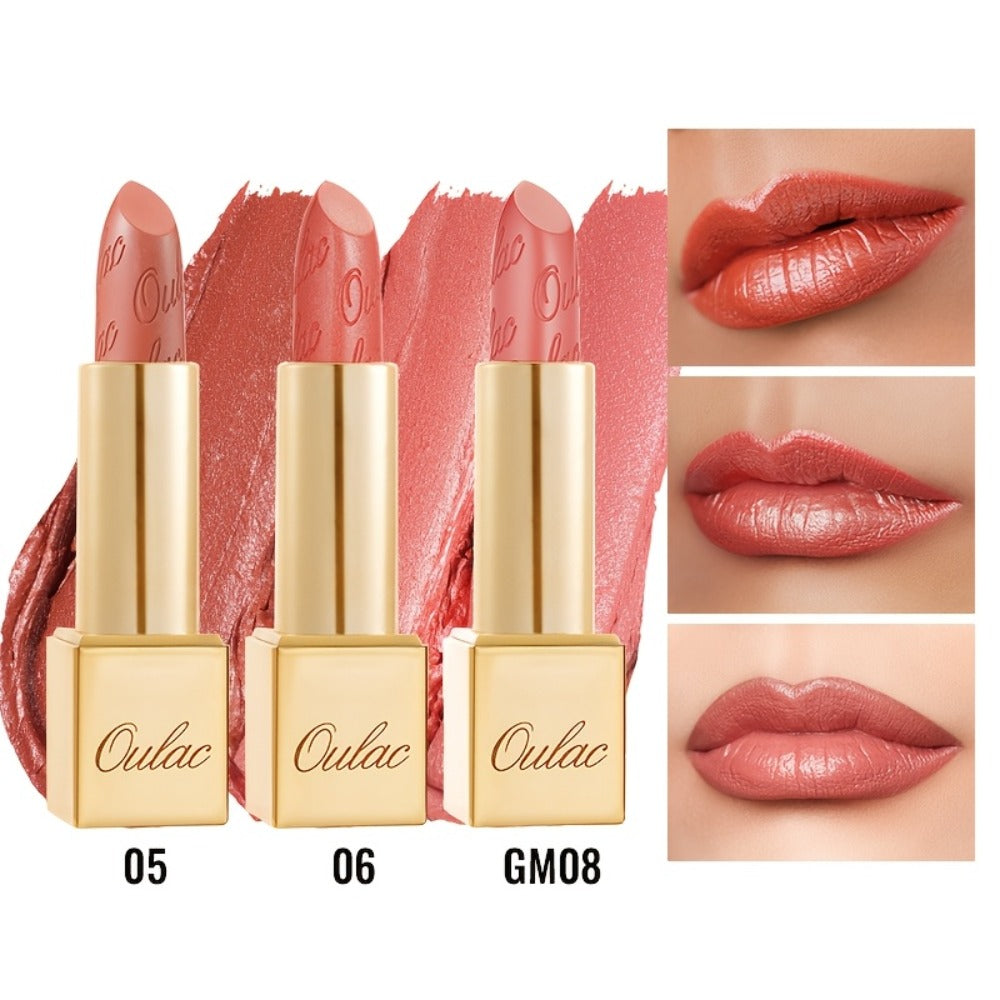 Lipstick Set, Oulac 3-Piece Metallic Finish Collection with Set 4 or Set 5 Color Selections