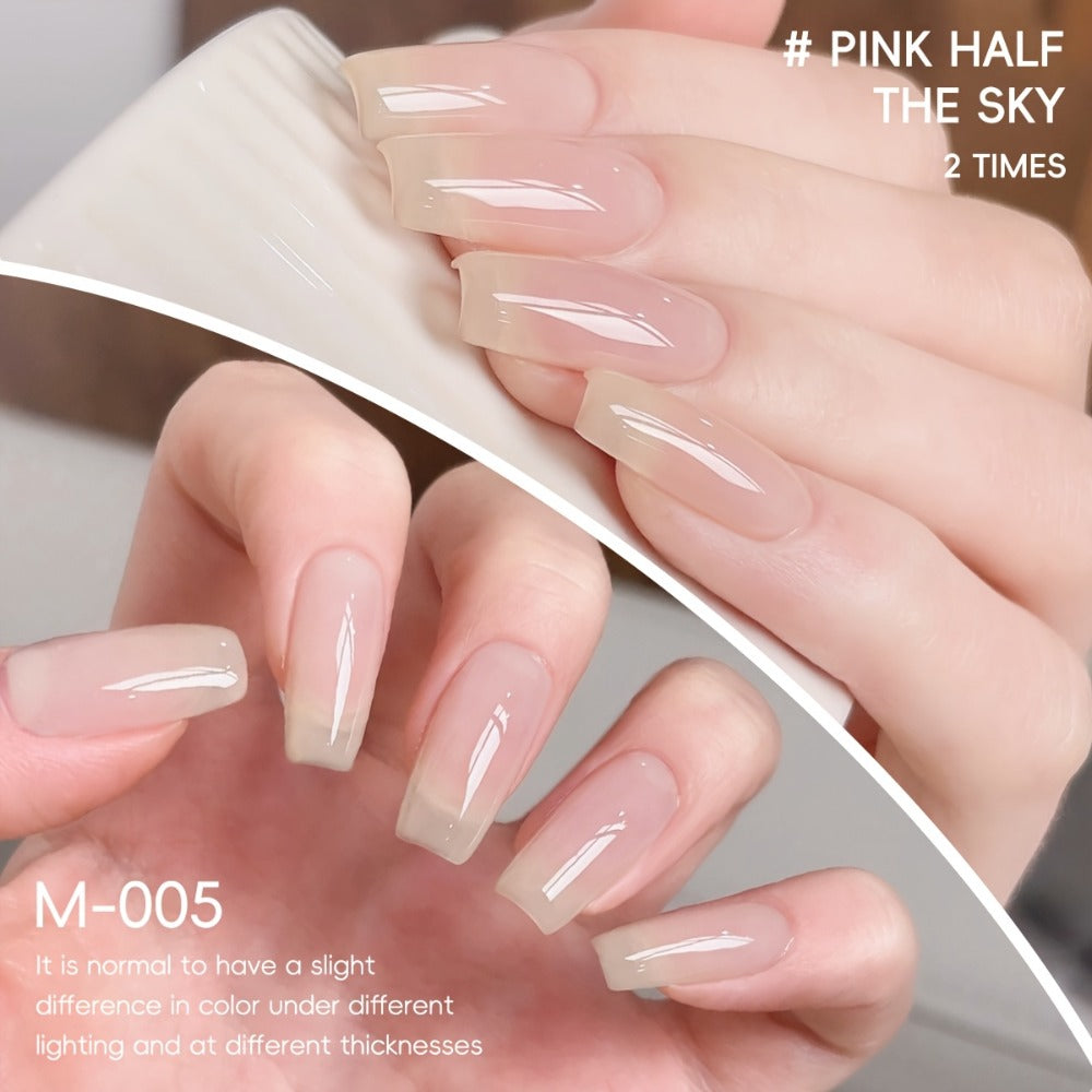 Nude Pink Gel Nail Polish Set 4 Colors High Saturation Opaque Full Coverage - Long Lasting LED UV Cured Salon Quality Frame Bottle Nail Gel Kit for Home & Salon DIY Manicure Women Nail-Safe Formula