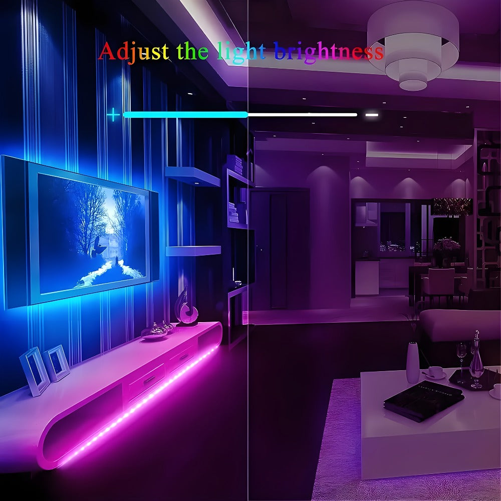 5050 RGB LED Light Strip with USB Plug and Three-Button Controller in 3m, 4m or 15m Lengths
