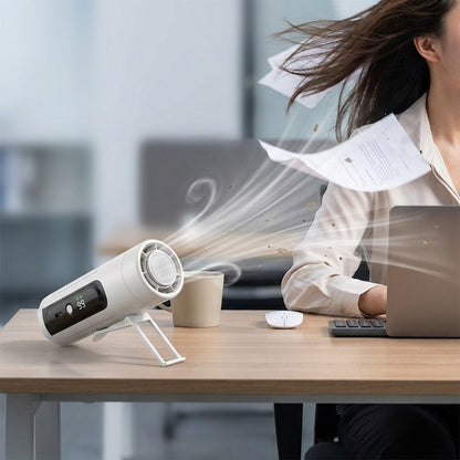 Handheld Fan with Metal Contact Plate, Five Speeds, 20,000 RPM Label, Type-C Charging and Display