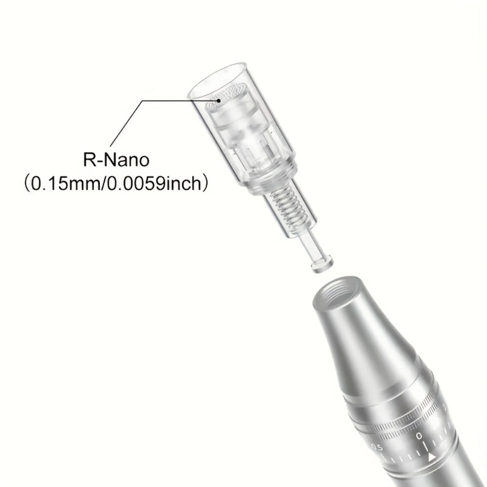 Microneedling Cartridges 10pcs Replacement Needle Tips for Derma Pen — 12 Pin 36 Pin R-Nano 0.25mm Screw-Lock, Compatible with L1 L3 L6 L8 S8 Microneedle Pen, Sterile Single-Use
