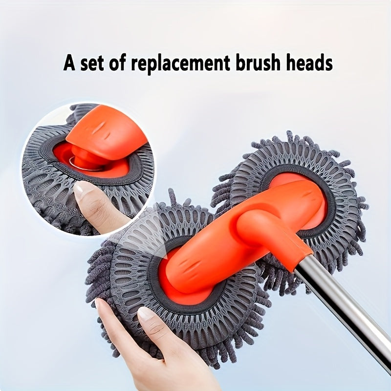 Car Wash Mop with Three-Stage Extension Handle, Rotating Microfiber Head and Replacement Head Option