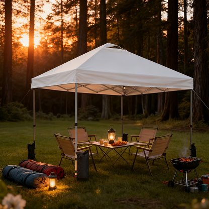 Dual-Vent 10x10ft Pop-Up Canopy Tent with Center-Hub Frame, Three Colors and Wheeled Carry Bag