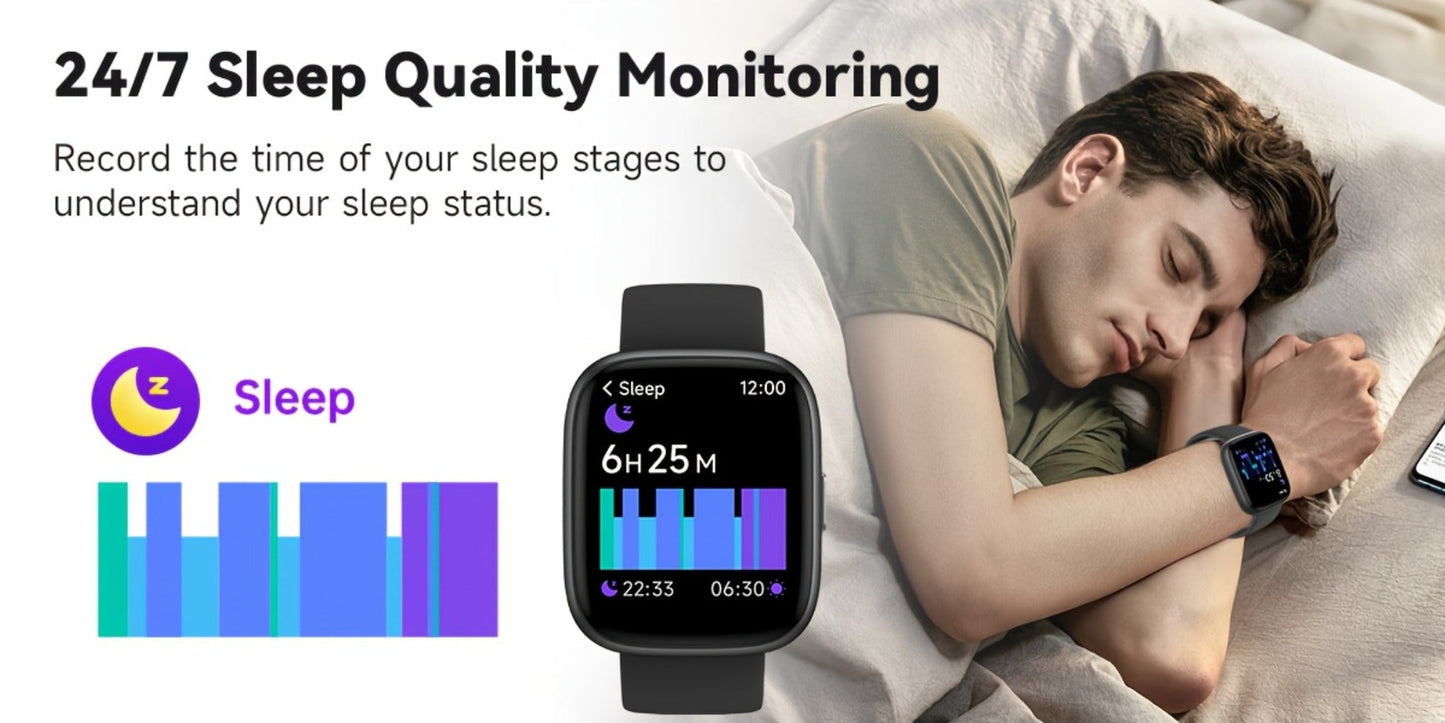 Smartwatch – Alexa Built-in Waterproof 1.83" HD – Wireless Calling, 100+ Sport Modes, Heart Rate SpO2 Sleep Tracker, Optional Woven…