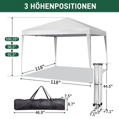 Instant Canopy 10x10 FT Oxford Fabric UPF50+ Sidewalls Commercial