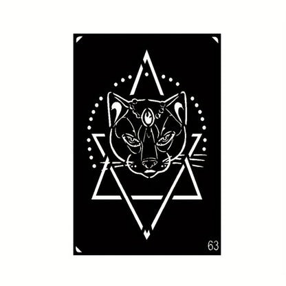 Twenty-Piece A5-Labeled Tattoo Stencil Kit002 with Animal, Symbol and Geometric Pattern Designs