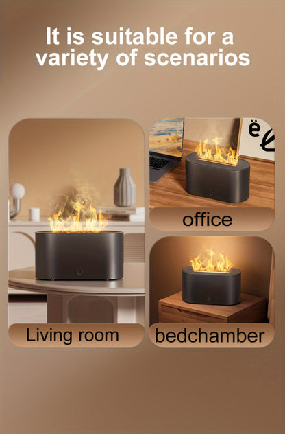 Humidifier Mini Flame-Effect USB Diffuser with Three Mist Levels and One, Two or Three-Piece Sets