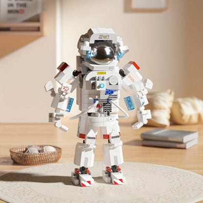 Building Block Set Astronaut Model, 623 Micro Pieces with White Space Suit Figure and 23cm Display Height
