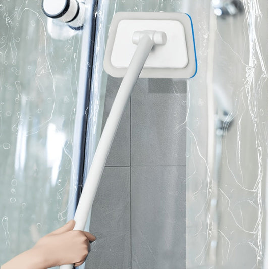 Long Handle Sponge Brush Set with Replaceable Heads for Kitchen Bathroom Tile Bathtub Cleaning – 1 Handle + 6/10/15 Brush Heads, Thickened Durable Scrubber