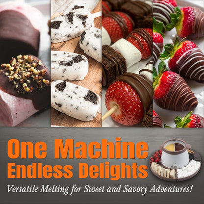 Chocolate Melting Pot Electric Fondue Pot Set with Fondue Forks 2.5 Cup Dual Pots Candy Chocolate Warmer for Dipping Strawberries Fruit Desserts Party