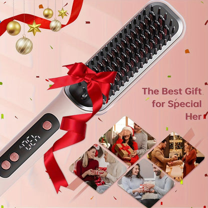 Heated Straightening Brush with Display in White, Grey, Champagne or Purple and Accessory Set