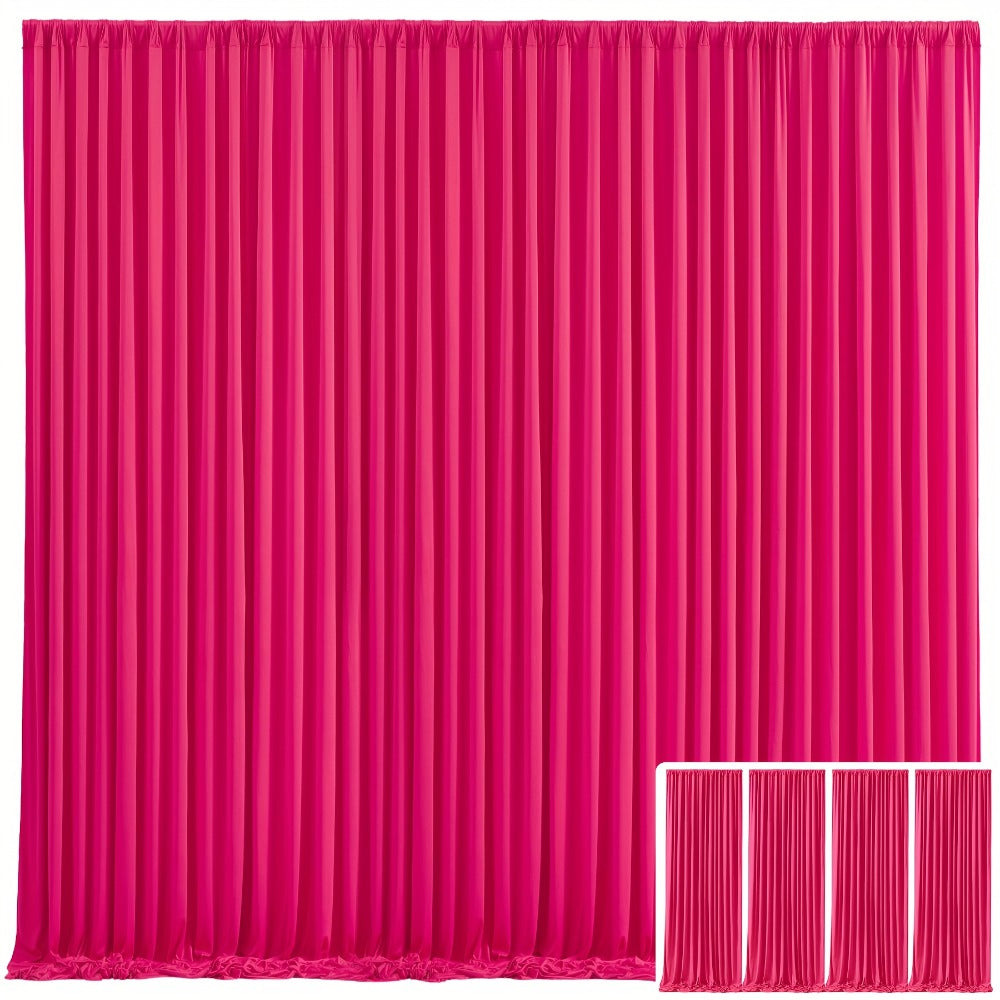 Backdrop Curtains 4 Pack 59x118 Inch – Wrinkle-Resistant Non-Transparent Party Decoration Fabric with Pole Pocket, Machine Washable & Reusable for Wedding, Birthday, Christening, Graduation & Holiday Events