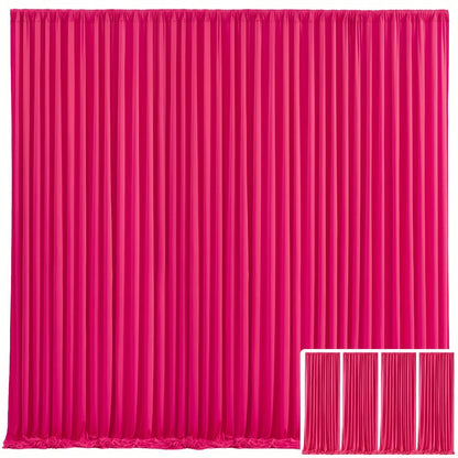 Backdrop Curtains 4 Pack 59x118 Inch – Wrinkle-Resistant Non-Transparent Party Decoration Fabric with Pole Pocket, Machine Washable & Reusable for Wedding, Birthday, Christening, Graduation & Holiday Events
