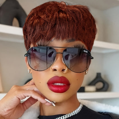Synthetic Wig 4-Inch Wavy Pixie with Bangs in Eight Retained Color Codes for Costume Styling