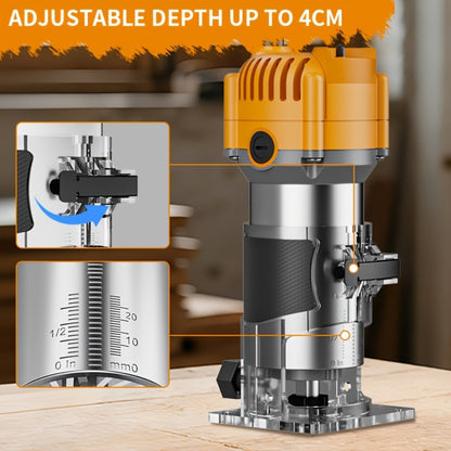 Wood Router Edge Trimmer 800W 6.1Amp Compact Hand Router Tool 35000RPM with Variable Speed, 1/4" Collet, Router Bit Set for Woodworking Slotting Carving Edge Treatment DIY Projects