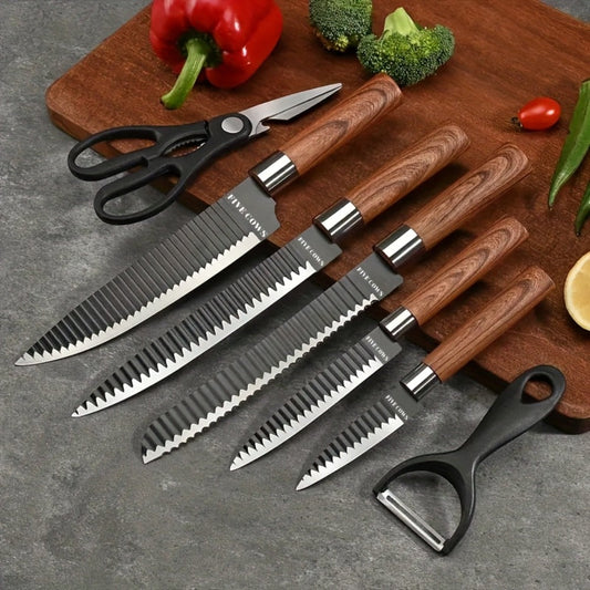 Kitchen Knife Set High Carbon Steel Hand Forged Chef Knives with Case Non-Stick Black Blade Butcher Cleaver Meat Cutting Vegetable Chopping Camping BBQ Outdoor Holiday Gift