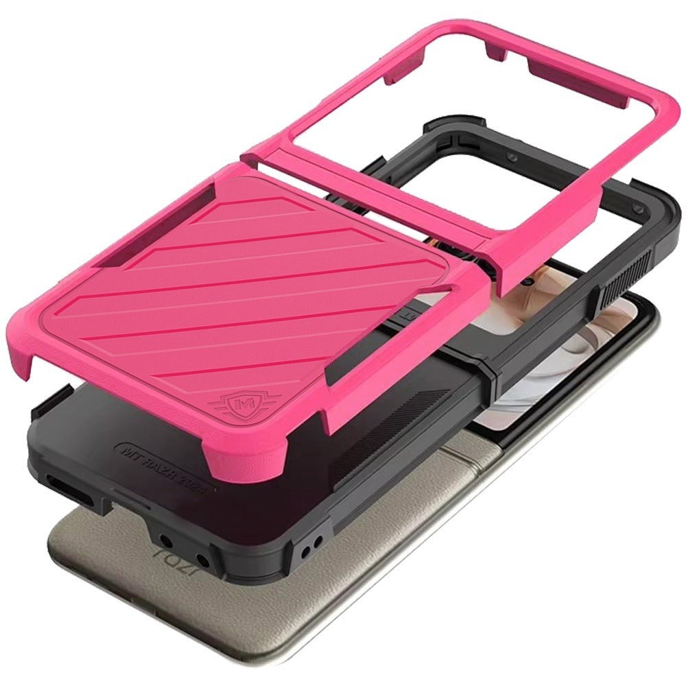 Phone Case Navy Dual-Layer PC and TPU Cover with Wireless Charging Support for Motorola Razr 2024