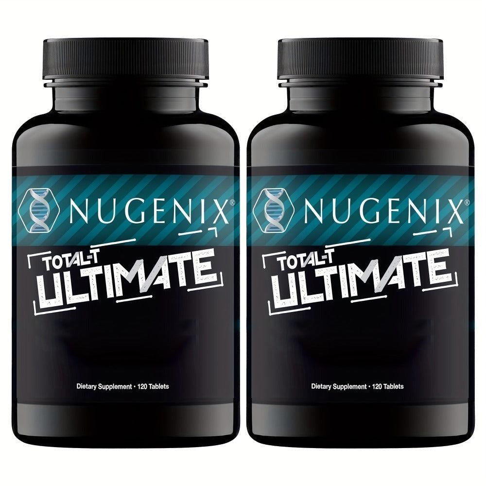 Testosterone Support Supplement with D-Aspartic Acid, Horny Goat Weed, Tribulus & Maca – Mood, Muscle Health & Vitality Booster for Men, 2 Bottle Bundle
