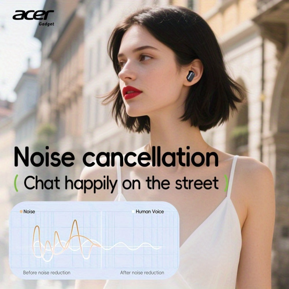 Acer OHR501 Dolby Surround Sound Wireless Earbuds Bluetooth 5.4 Semi-In-Ear TWS Intelligent Noise Cancellation Fingerprint Touch Control Ultra-Low Latency Type-C Fast Charging 8 Colors