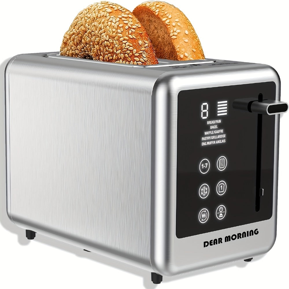 Touch-Screen Two-Slice Toaster with Seven Browning Levels, Five Modes and Stainless-Tone Housing