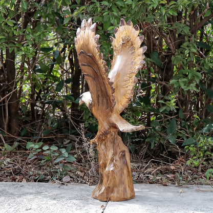 Lifelike Bald Eagle Resin Statue, 15.5-Inch Wildlife Sculpture for Indoor Shelf, Mantel or Tabletop Display