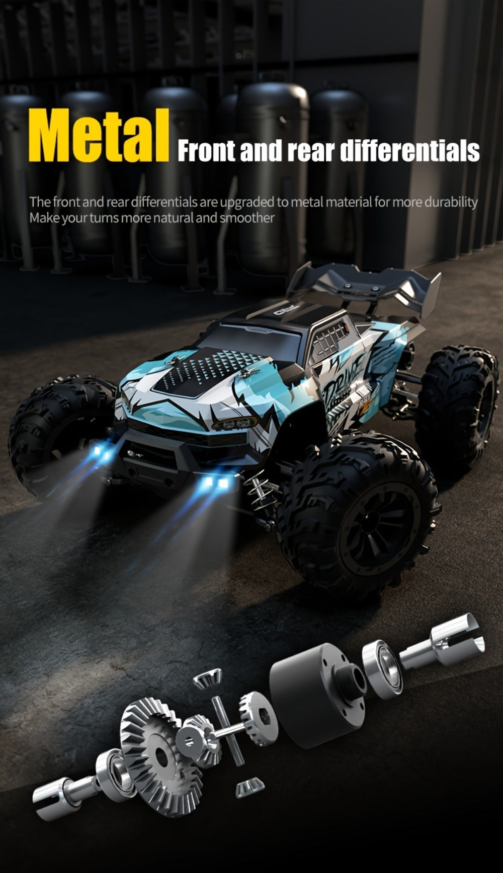 Remote Control Car, 1:16 Scale 4WD Off-Road Truck with 2.4GHz Control, 70KM/H Source Speed and Four Color Options
