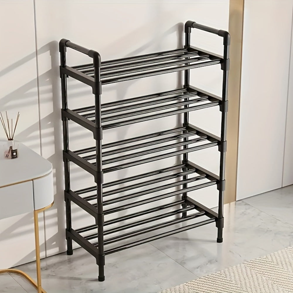 Black Multi-Tier Shoe Rack in 3 to 8-Tier Options, 23.62 Inch Wide for Entryways and Closets