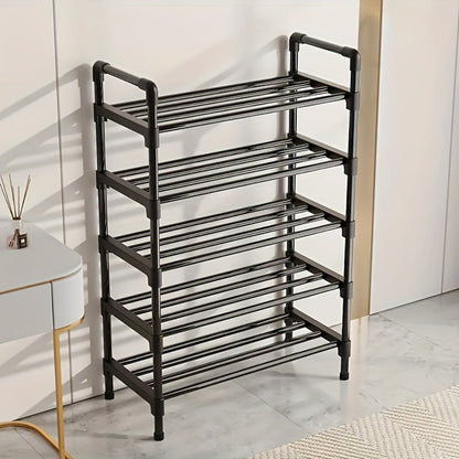 Black Multi-Tier Shoe Rack in 3 to 8-Tier Options, 23.62 Inch Wide for Entryways and Closets