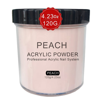 120g Acrylic Nail Powder Jar in Rose, Almond, Peach or Natural Pink for Use with Compatible Acrylic Liquid