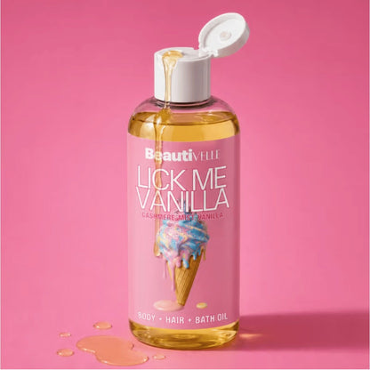 Cashmere Mist Vanilla Body Oil in a 4 oz Flip-Top Bottle with Amber, Sandalwood and Vanilla Notes