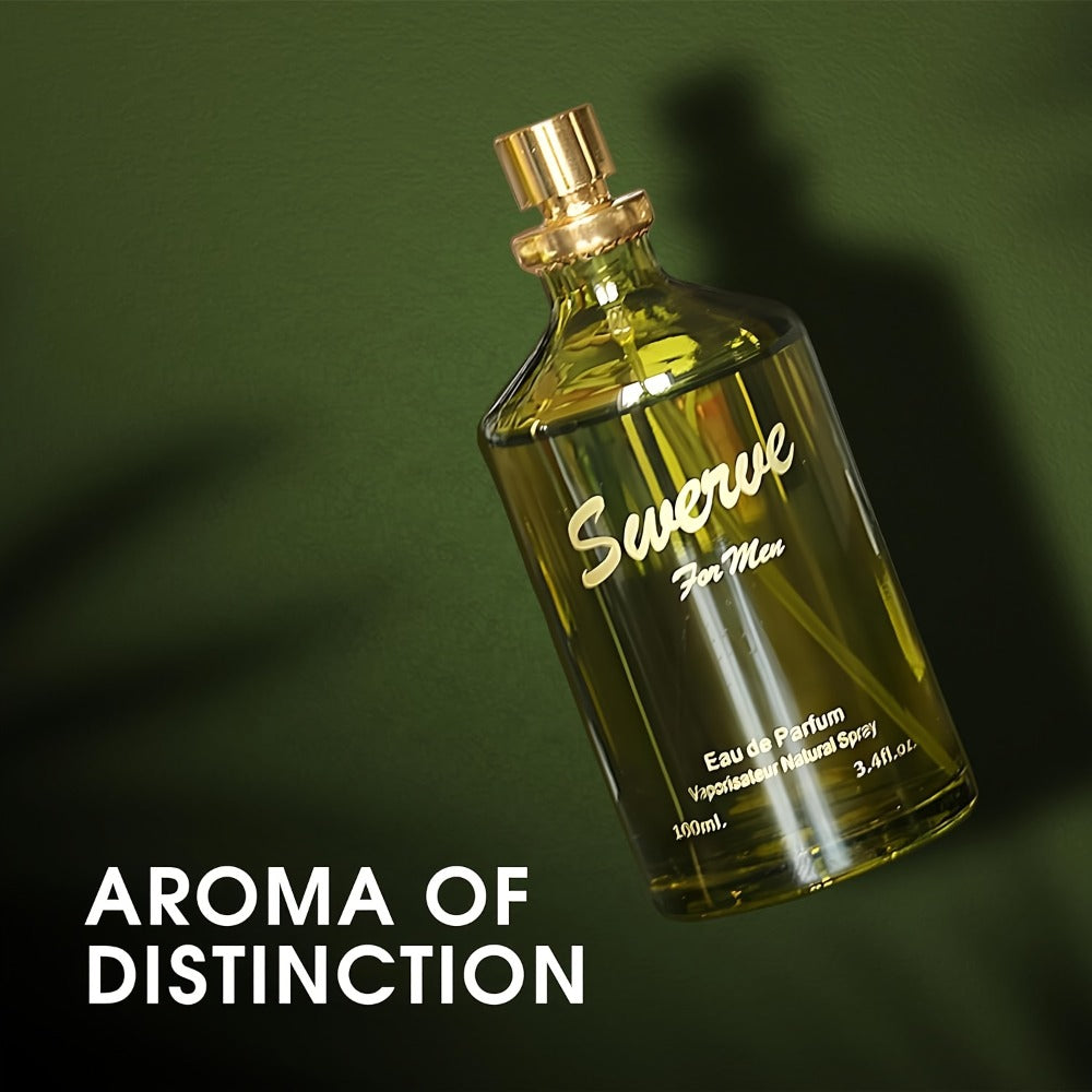 Men's Perfume Swerve Eau de Parfum 3.4 oz with Woody Sensual Aromatic Fragrance Profile Spray