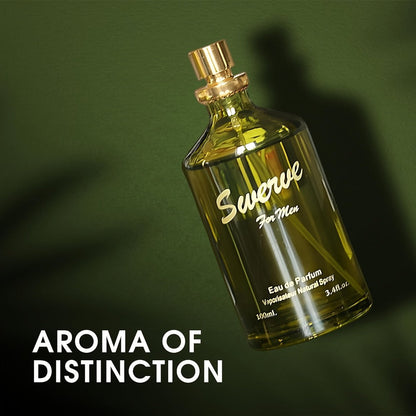 Men's Perfume Swerve Eau de Parfum 3.4 oz with Woody Sensual Aromatic Fragrance Profile Spray