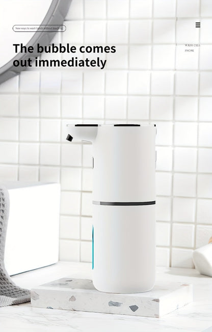 Rechargeable Touchless Foam Soap Dispenser with Six-Level Display, Countertop or Wall Mount in Black or White