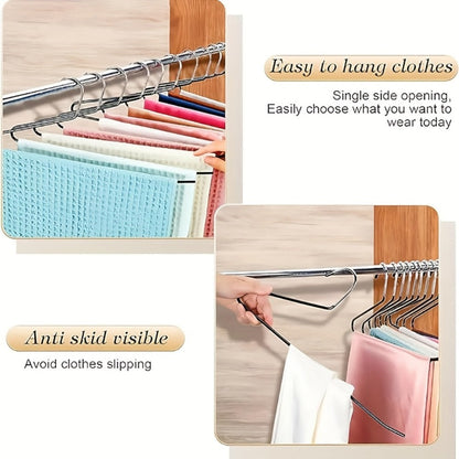 Open-Leg Pants Hangers in Black or White with 10-, 20-, 30- or 50-Piece Checkout Packs for Closets