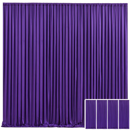 Backdrop Curtains 4 Pack 59x118 Inch – Wrinkle-Resistant Non-Transparent Party Decoration Fabric with Pole Pocket, Machine Washable & Reusable for Wedding, Birthday, Christening, Graduation & Holiday Events