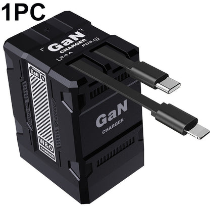 USB-C Wall Charger with Integrated Dual Cables in Single or Two-Piece Packs and Multiple Colors