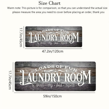 Farmhouse Laundry Room Runner Rug - Non-Slip Washable Retro Kitchen & Bathroom Mat | Anti-Slip Floor Runner for Laundry Room, Kitchen, Bathroom & Entryway | Boho Home Decor Accent Rug Multiple Sizes