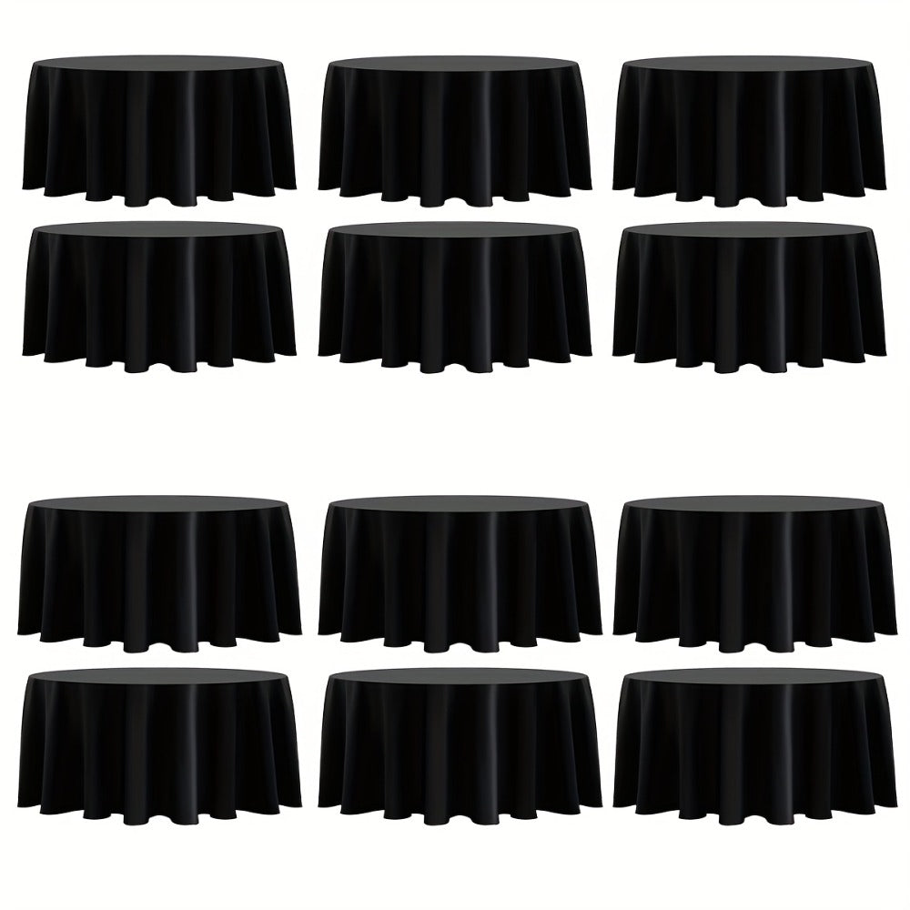 120-Inch Round Tablecloth Multipacks in Black or White with Six-, Twelve- or Eighteen-Piece Options