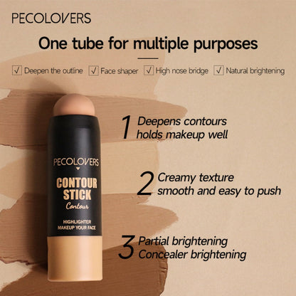 Five-Piece Cream Concealer Stick Set in Five Shades for Face and Body Makeup with Twist-Up Tubes